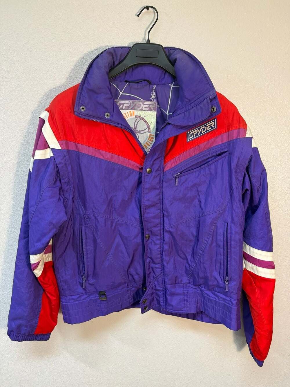 90’s.Vintage Spyder Innovation Technology Ski Jacket Purple Red Size Medium